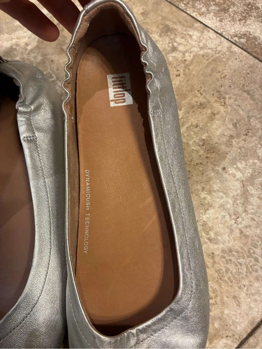 Fitflop Silver Metallic Ballet Slip-Ons new without tags
